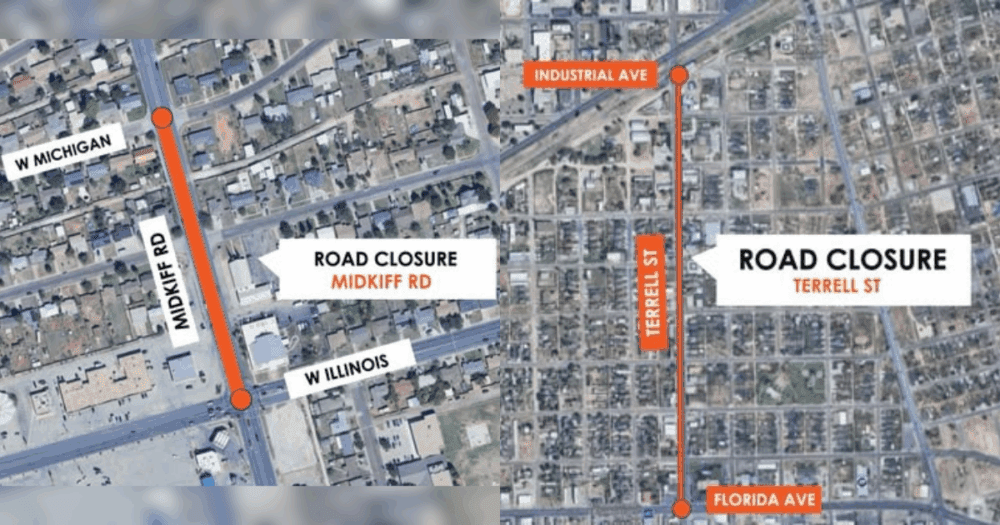 Road closures for Midkiff and Terrell