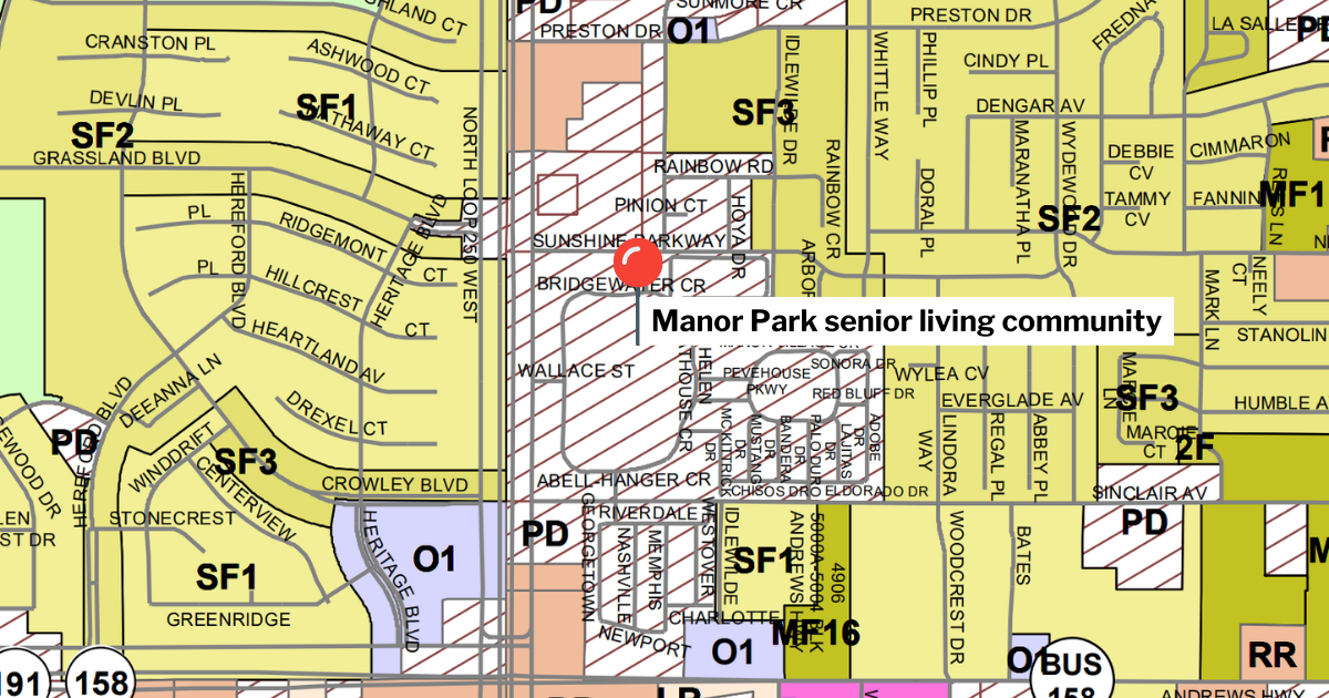 Manor Park zoning map