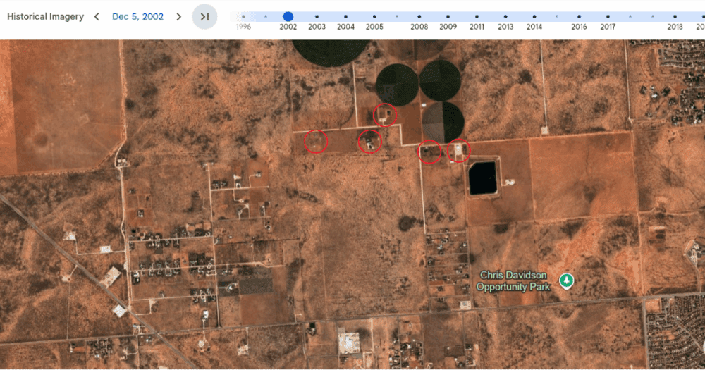 Area around Llano Estacado in 2002