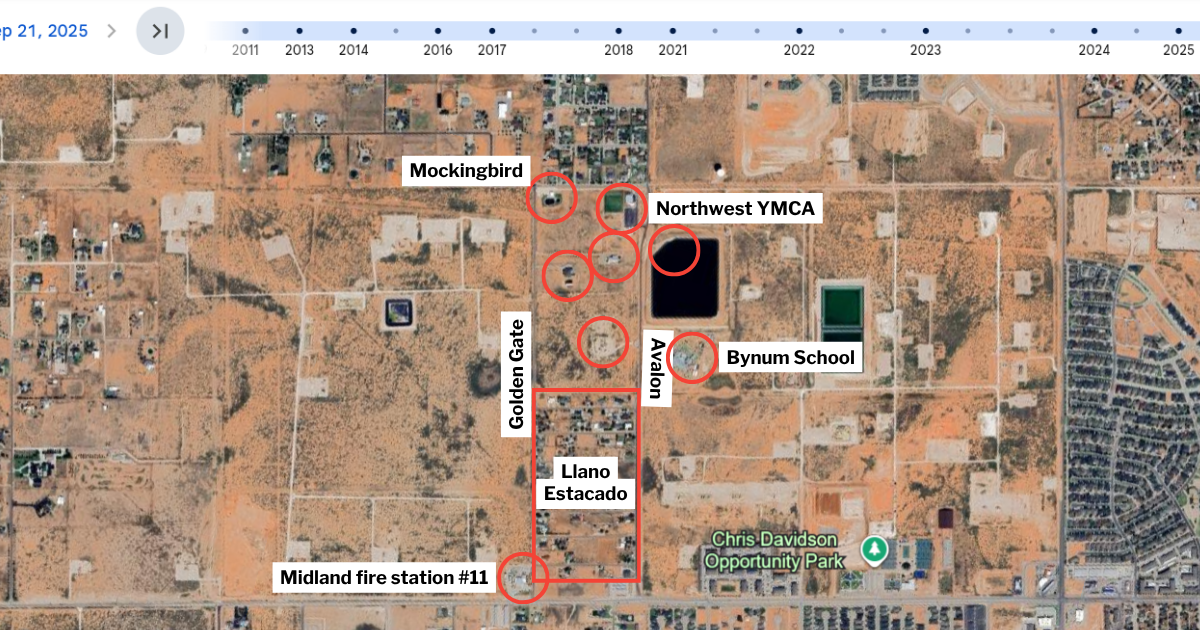 Area around Llano Estacado in 2025