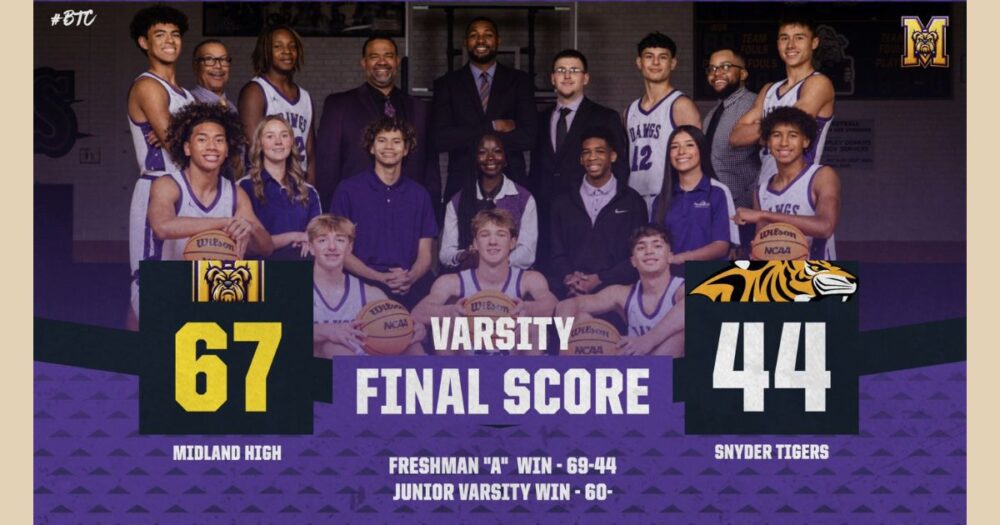 Midland High boys defeat Snyder 67–44