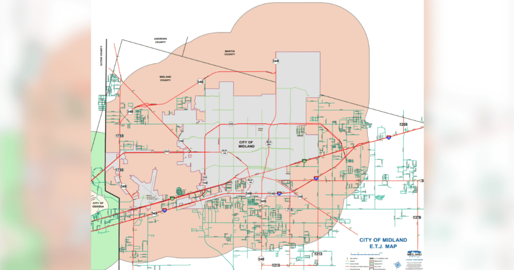 Midland city ETJ map