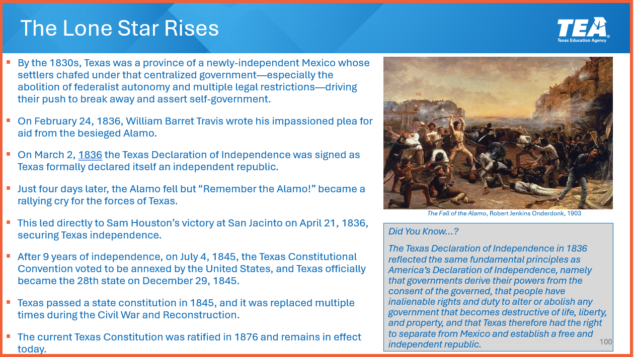 TEA civics materials