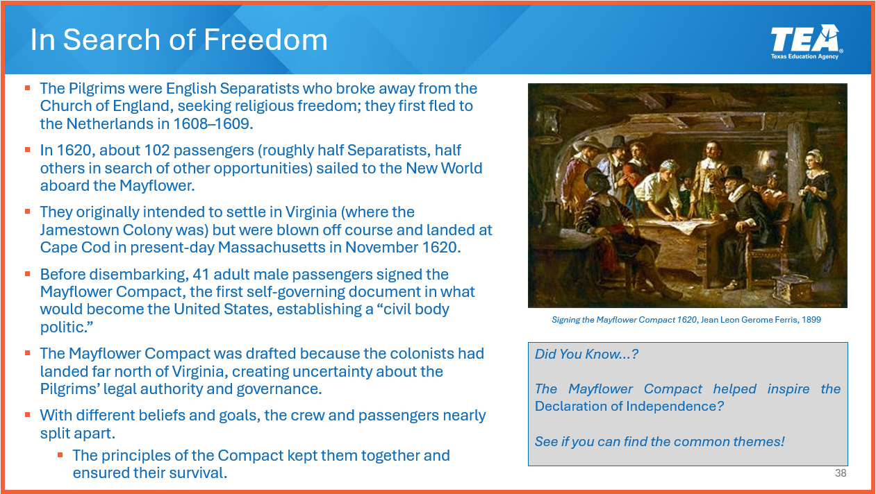 TEA civics materials