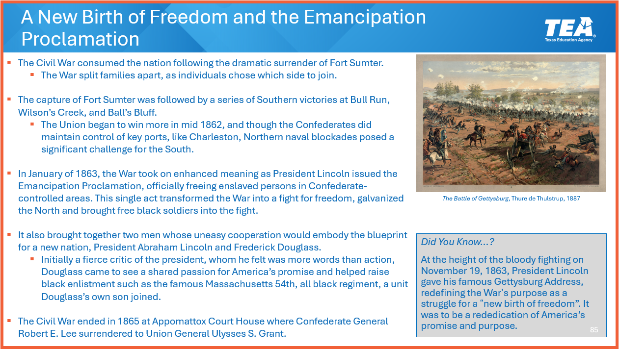 TEA civics materials